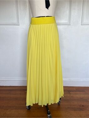 COS Yellow Pleated Maxi Skirt